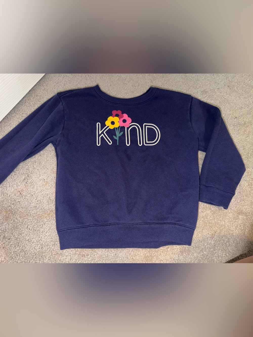 Garanimals Navy Sweatshirt with 'KIND' Floral Graphic